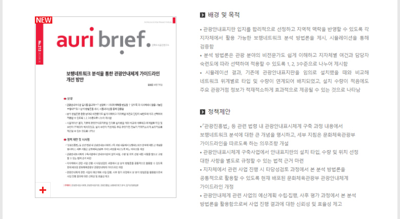 No.213 보행네트워크 분석을 통한 관광안내체계 가이드라인 개선 방안 - 자세한 내용은 하단 참조